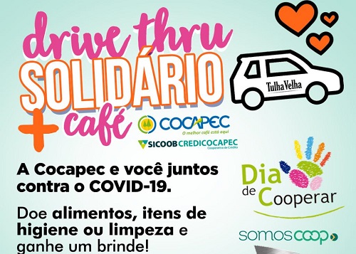 Cocapec realiza Drive Thru nesta segunda para arrecadação de alimentos