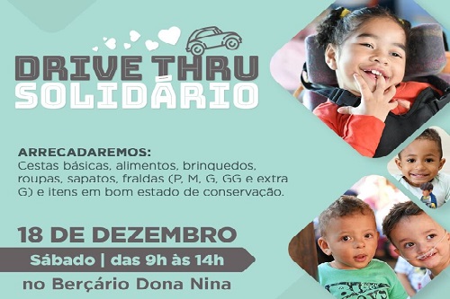 Berçário Dona Nina promove Drive-Thru Solidário neste sábado 